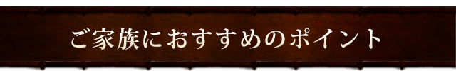 ご家族におすすめのポイント